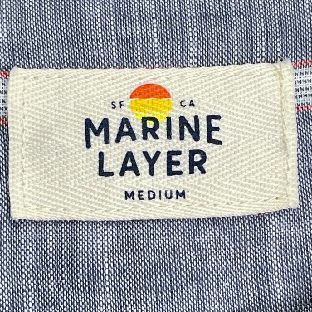 Marine Layer Cotton Striped Button Down Size Medium - Picture 3 of 5